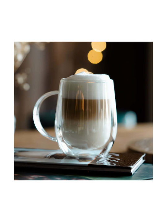 Vialli Design Mug Glass Transparent 350ml 2pcs