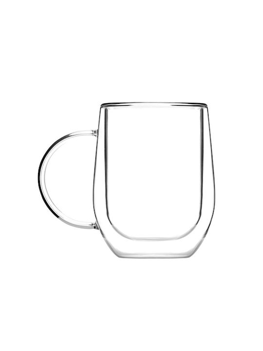 Vialli Design Mug Glass Transparent 350ml 2pcs