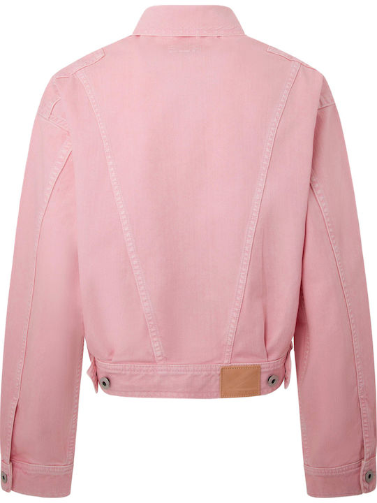 Turner Women's Short Jean Jacket for Spring or Autumn Pink