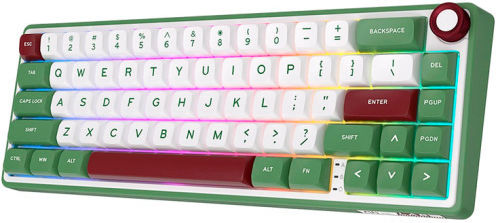 Royal Kludge R65 Wireless Gaming Mechanical Keyboard with Custom Brown switches and RGB lighting (English US) Green