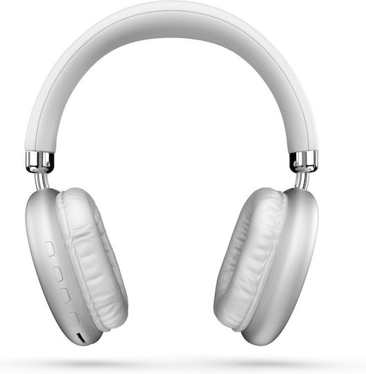 Style Ασύρματα Bluetooth Over Ear Ακουστικά Ασημί