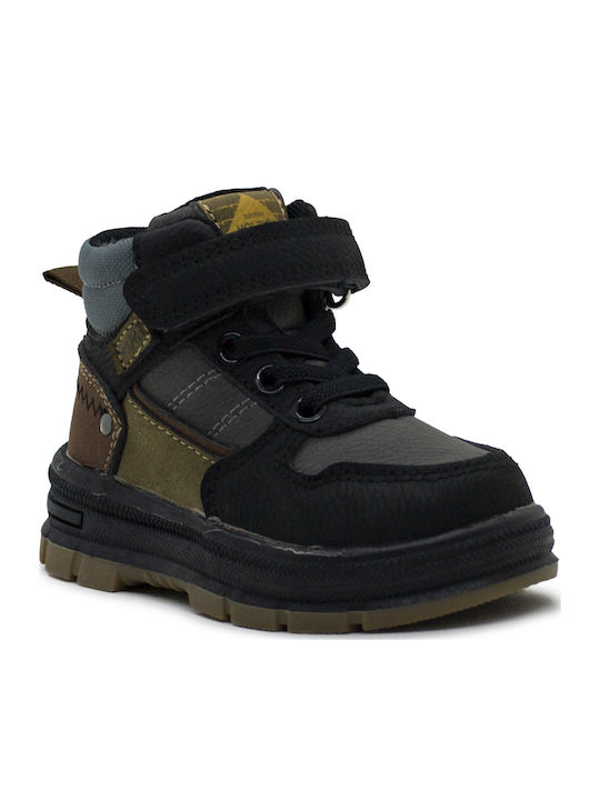 Anatomical Kids Boots with Velcro Black