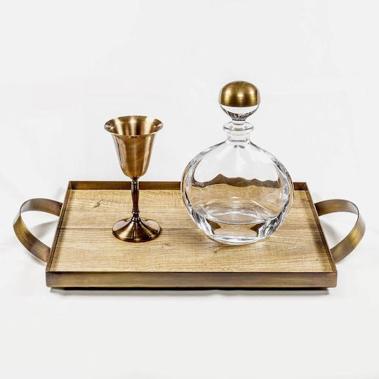 Best Man Set Crystal / Wooden Brown 3pcs