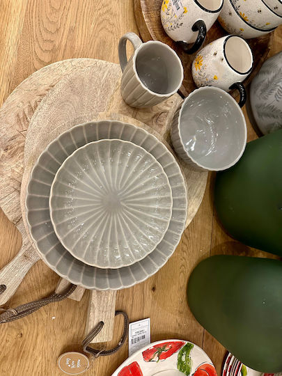 MSA Farfurie Deșert Ceramică Gri cu Diametru 20.5cm 6buc MSA Farfurie Deșert Ceramică Gri cu Diametru 20.5cm 6buc