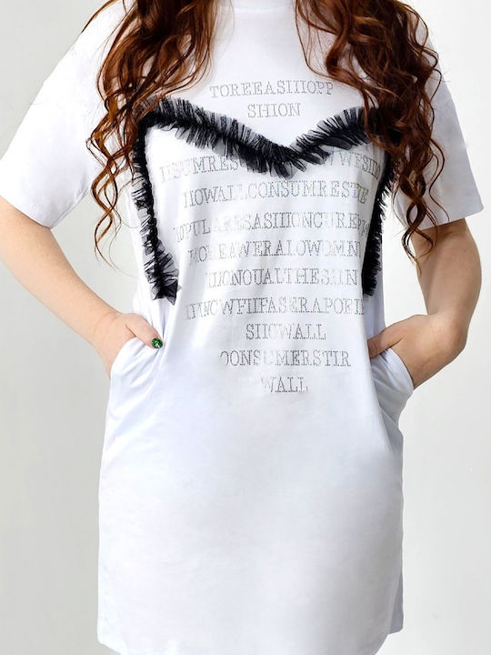 Лятна Mini Рокля Бял