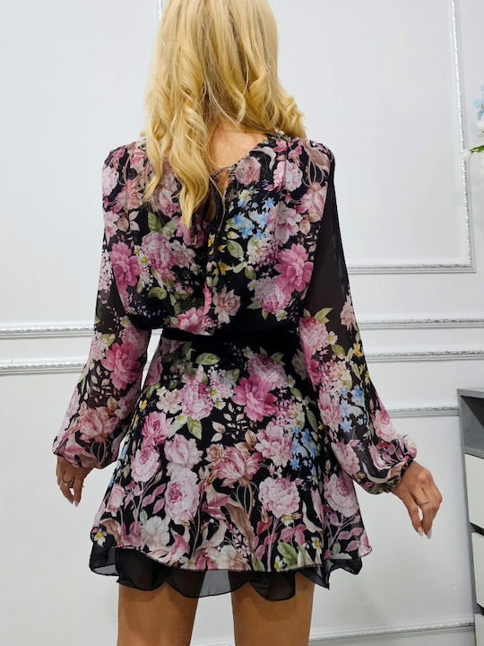 Mini Φούστα Φάκελος Floral Black Floral
