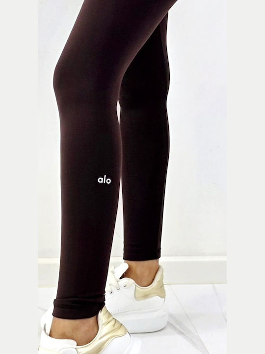 Schulung Frauen Lang Leggings Hochgeschnitten Brown