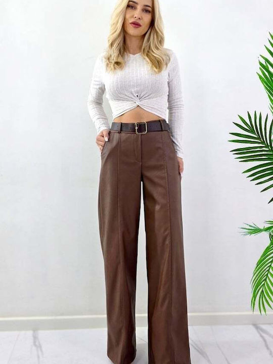 Women's Brown Set with Pants in Relaxed Fit