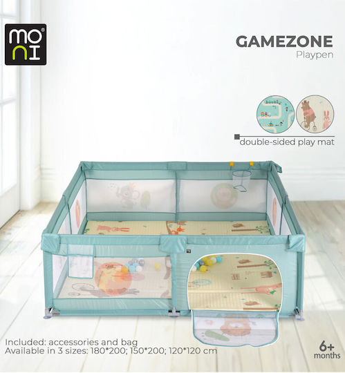 Moni Gamezone Park with Mattress Green 180x200cm