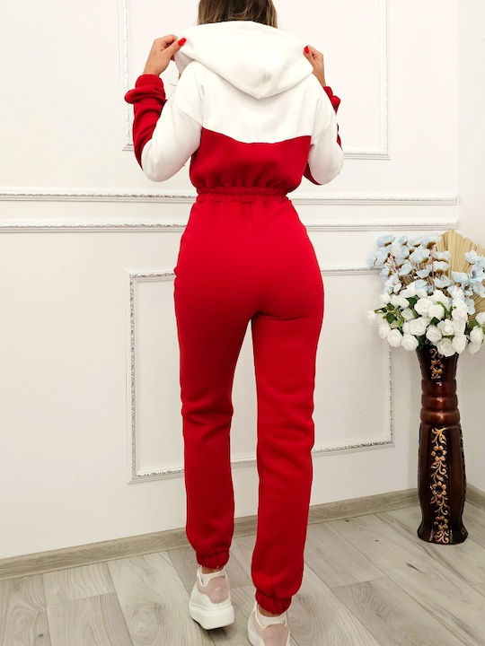 Damen Einteiler Anzug Red/white