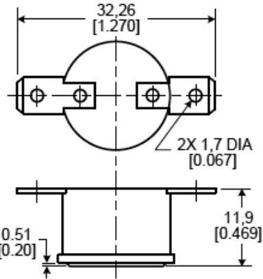 Metal Horizontal Thermostat Nc Φ16 10a 250v Topen 35°c Tclos 18°c