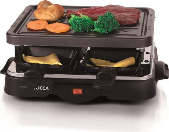 Tabletop Electric Grill Raclette Grill 500W with Lid and Adjustable Thermostat 27.5cmx12cmcm