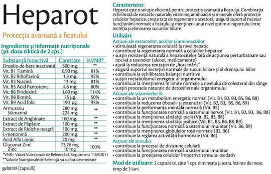 Supliment Alimentar Heparot Rotta Natura 30 Capsule