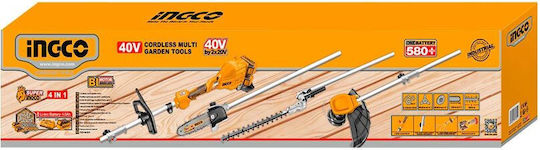 Ingco CSTLI2040386 3 in 1 Battery Garden Multi Tool Pole Saw Lawnmower Hedge Trimmer Attachment