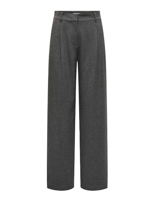 Damen Stoff Hose in Geradem Schnitt Gray