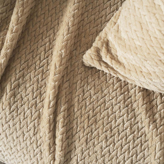 Gofis Home Gofis Home Armchair Throw Fleece 180x180cm Cinnabar Sesame Beige 115/06