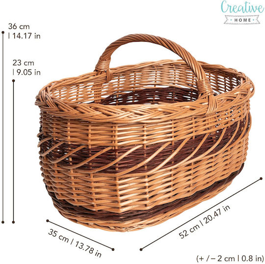 Creative Coș decorativ Din paie cu mânere Beige 52x35x36buc