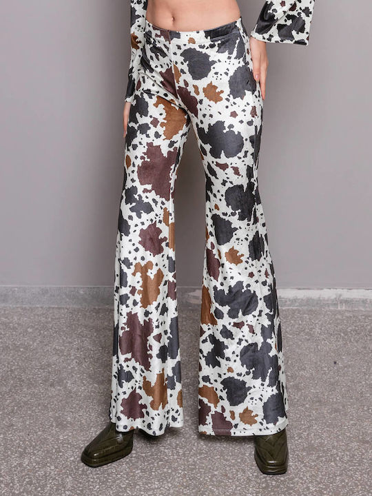 Dama Tesatura Pantaloni Evazați Noir
