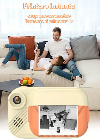 Cameră Pentru Copii Smartic Hd 1080p Rezoluție Baterie 1200mah Ecran 3.5 Inch Card Memorie 32 Gb Funcție Imprimare Instantanee Un Joc Integrat 3 Role de Imprimare Mp3 Mod Selfie 18 Megapixeli