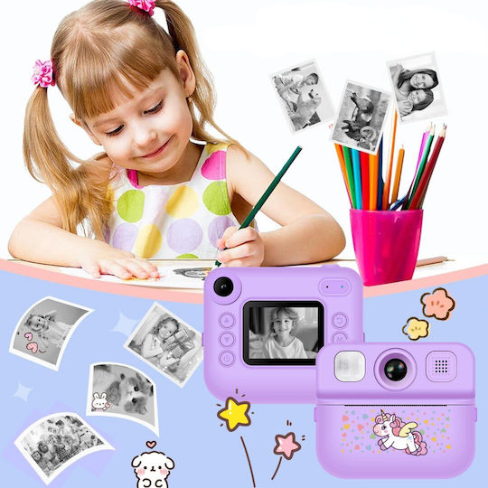 Cameră Pentru Copii Smartic Hd 1080p Rezoluție Baterie 1300mah Ecran 2.0 Inch Card Memorie 32 Gb Funcție Imprimare Instant Jocuri Incorporate Mp3 Mod Selfie Usb Type-c Violet