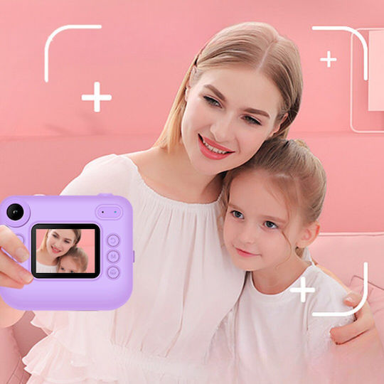 Cameră Pentru Copii Smartic Hd 1080p Rezoluție Baterie 1300mah Ecran 2.0 Inch Card Memorie 32 Gb Funcție Imprimare Instant Jocuri Incorporate Mp3 Mod Selfie Usb Type-c Violet