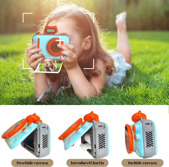 Cameră Pentru Copii Smartic Ultra HD Rezoluție 2.5K Baterie 1200mAh Ecran 2.0 Inch Card Memorie 32 Gb Funcție Imprimare Instantanee Jocuri Incorporate 3 Role Imprimare Mp3 Mod Selfie