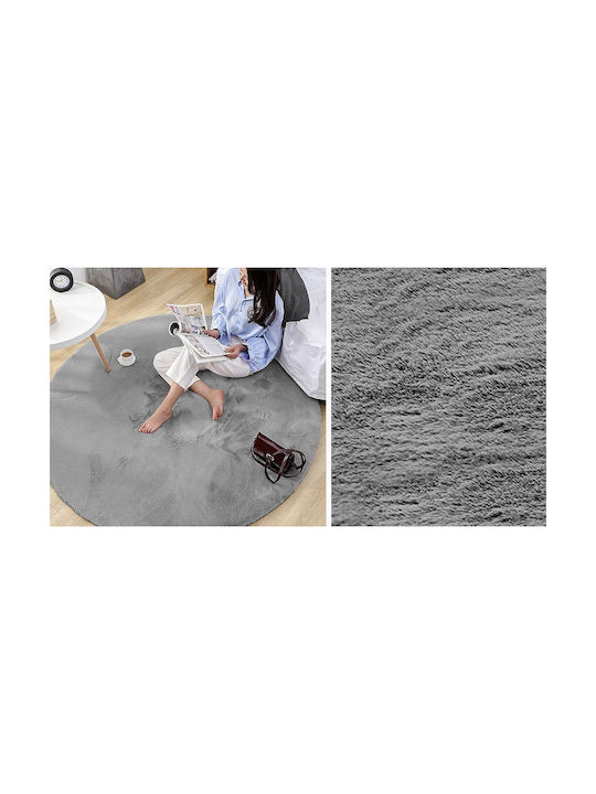 Strado Carpets Αντιολισθητικό Χαλί Στρογγυλό Light Grey Φ180cm