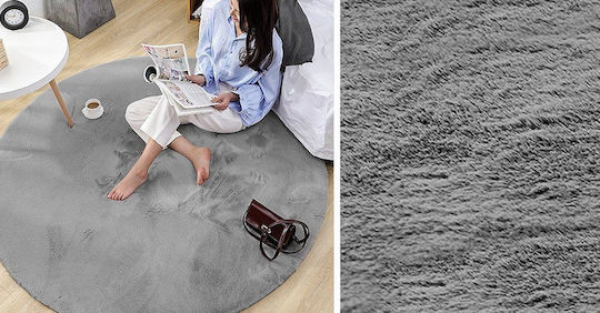 Strado Carpets Αντιολισθητικό Χαλί Στρογγυλό Light Grey Φ180cm