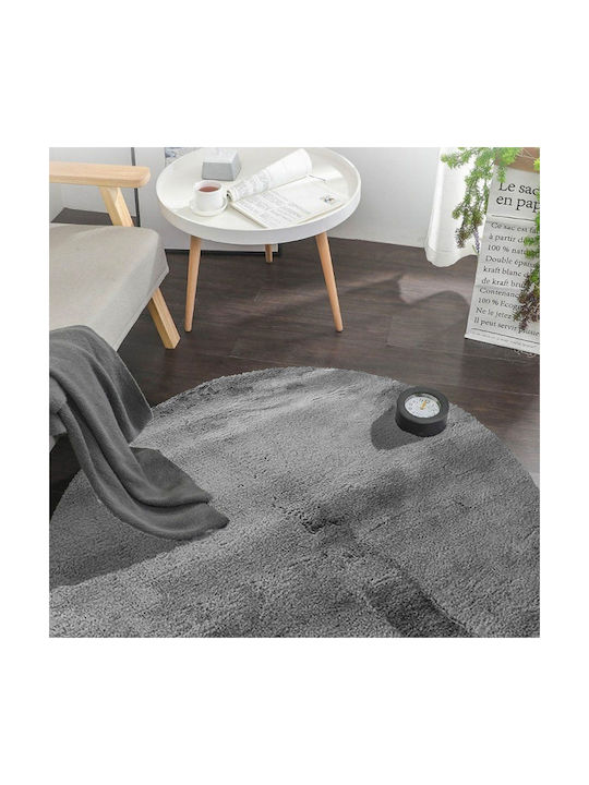 Strado Carpets Αντιολισθητικό Χαλί Στρογγυλό Light Grey Φ180cm