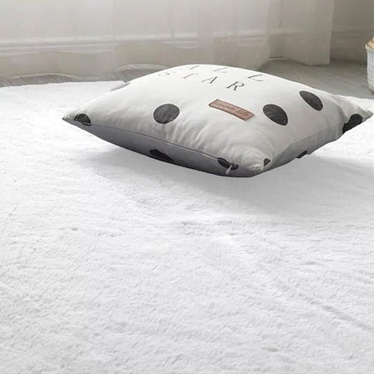 Strado Carpets Αντιολισθητικό Χαλί Στρογγυλό Shaggy White Φ200cm