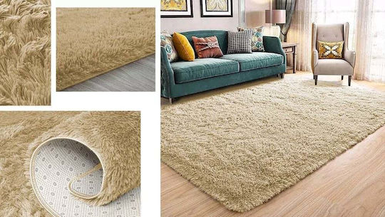 Strado Teppich Rechteckig Synthetisch,Polyester/Cotton/Leather Cappuccino Camel (Light Brown)