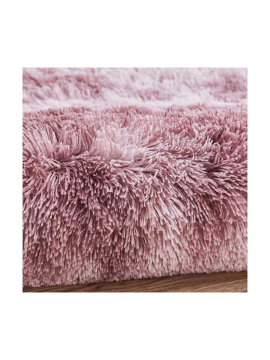 Strado Carpets Rutschfest Teppich Rechteckig Zottelig Synthetisch,Polyester/Cotton/Leather Pink