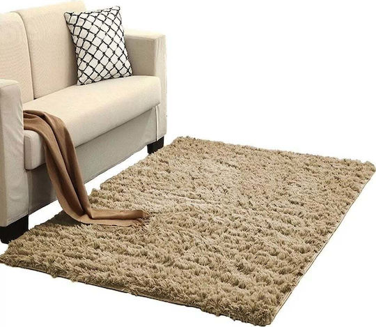 Strado Carpets Shaggy Rectangular Rug Cappuccinocamel (Light Brown) 60x90cm