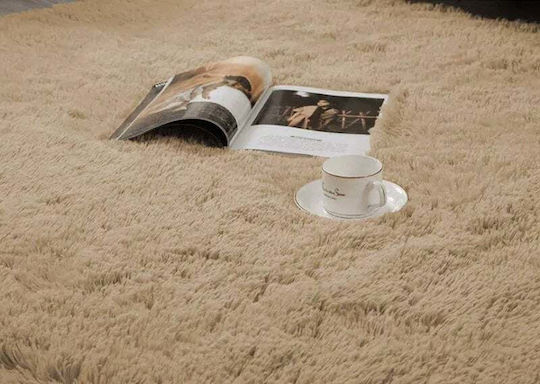 Strado Carpets Shaggy Rectangular Rug Cappuccinocamel (Light Brown) 60x90cm