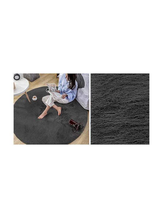 Strado Carpets Αντιολισθητικό Χαλί Στρογγυλό Grey Φ80cm