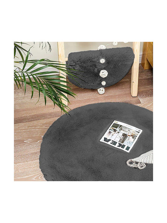 Strado Carpets Αντιολισθητικό Χαλί Στρογγυλό Grey Φ80cm