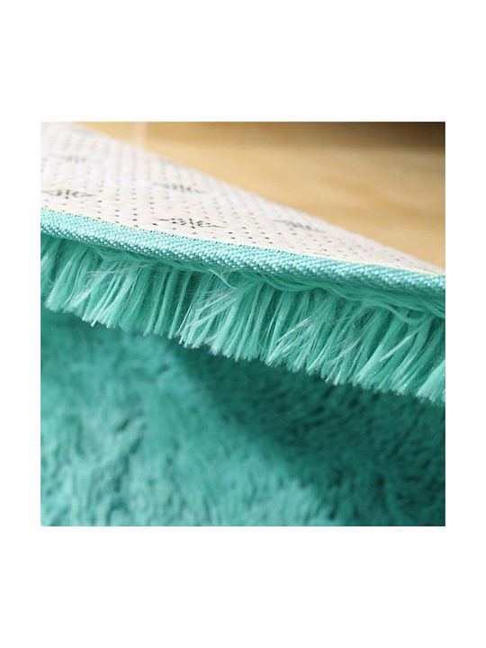 Strado Carpets Αντιολισθητικό Χαλί Στρογγυλό Shaggy Turquoise Φ120cm