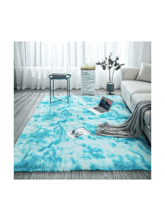 Strado Carpets Αντιολισθητικό Χαλί Ορθογώνιο Shaggy Light Blue 200x200cm