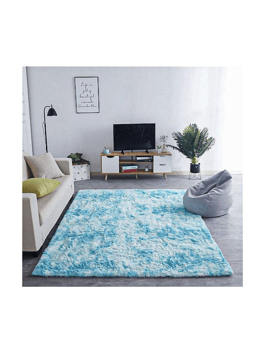 Strado Carpets Αντιολισθητικό Χαλί Ορθογώνιο Shaggy Light Blue 200x200cm