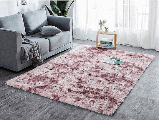 Strado Carpets Rutschfest Teppich Rechteckig Synthetisch,Polyester/Cotton/Leather Rosa