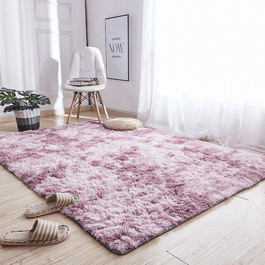 Strado Carpets Rutschfest Teppich Rechteckig Synthetisch,Polyester/Cotton/Leather Rosa
