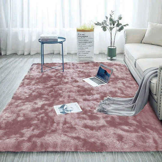 Strado Carpets Rutschfest Teppich Rechteckig Synthetisch,Polyester/Cotton/Leather Rosa