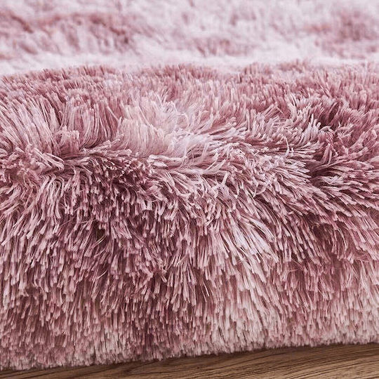 Strado Carpets Rutschfest Teppich Rechteckig Synthetisch,Polyester/Cotton/Leather Rosa