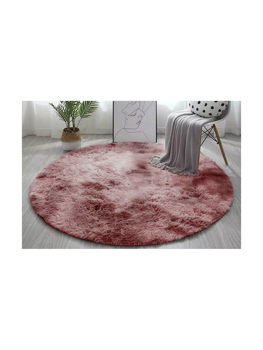 Strado Carpets Χαλί Στρογγυλό Shaggy Pink Φ200cm