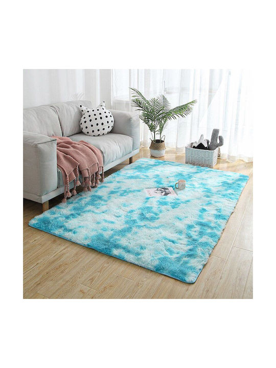 Strado Carpets Anti-slip Rug Rectangular Shaggy Blue