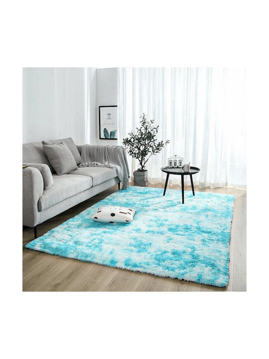 Strado Carpets Anti-slip Rug Rectangular Shaggy Blue