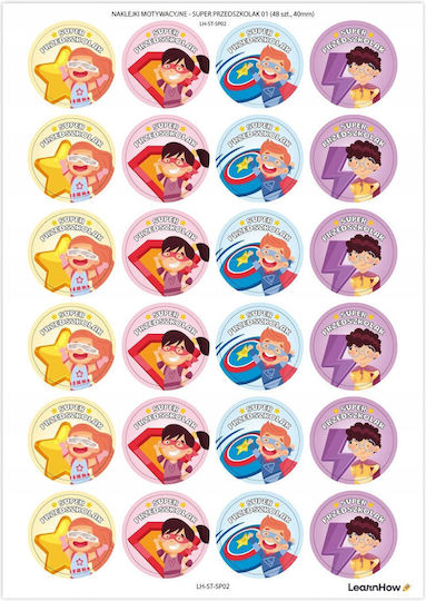 Motivational Stickers Super Preschooler 48pcs