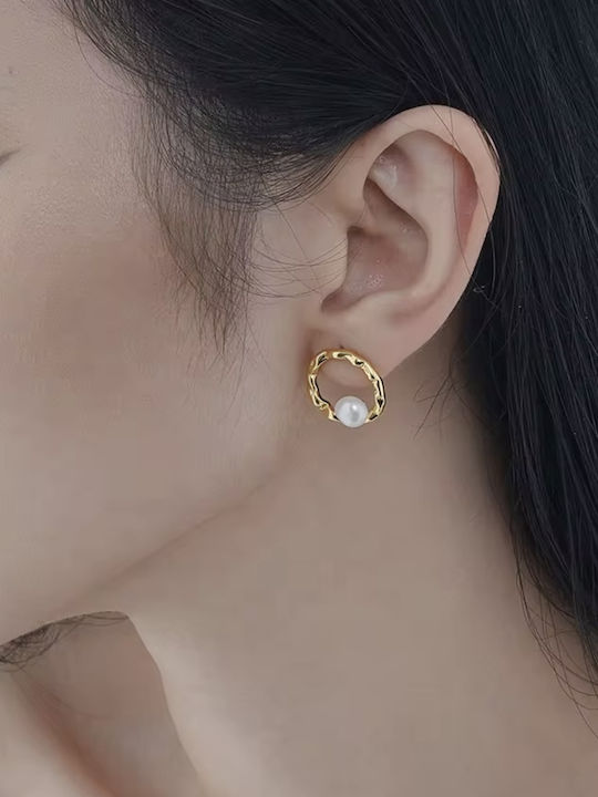 Earrings made of Silver Gold Plated with Pearls