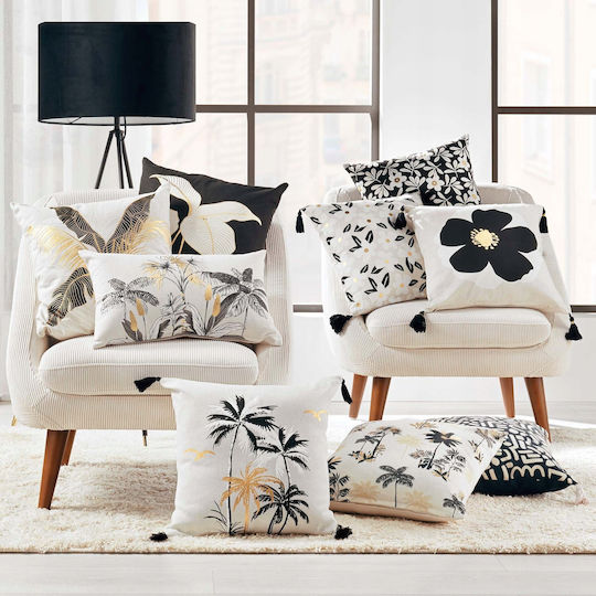 Douceur d'Intérieur Sofa Cushion Issey in 100% Cotton Multicolour 45x45cm
