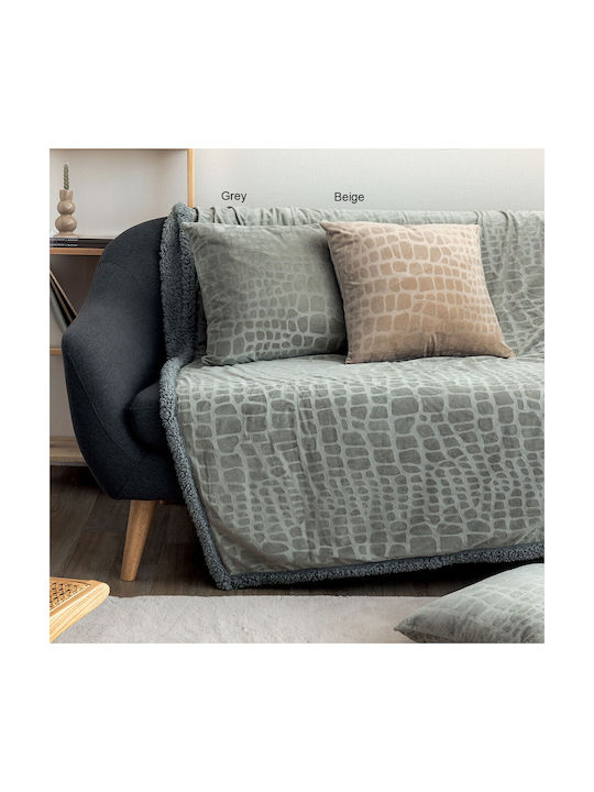 Palamaiki Decorative Pillow Case Flo in Velvet Gray 45x45cm